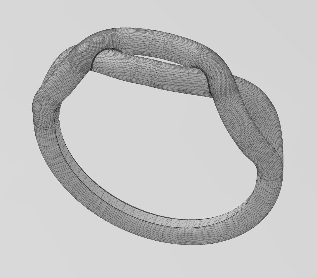 Twisted overlapping knot link ring US sizes 6to10 3D print model_15