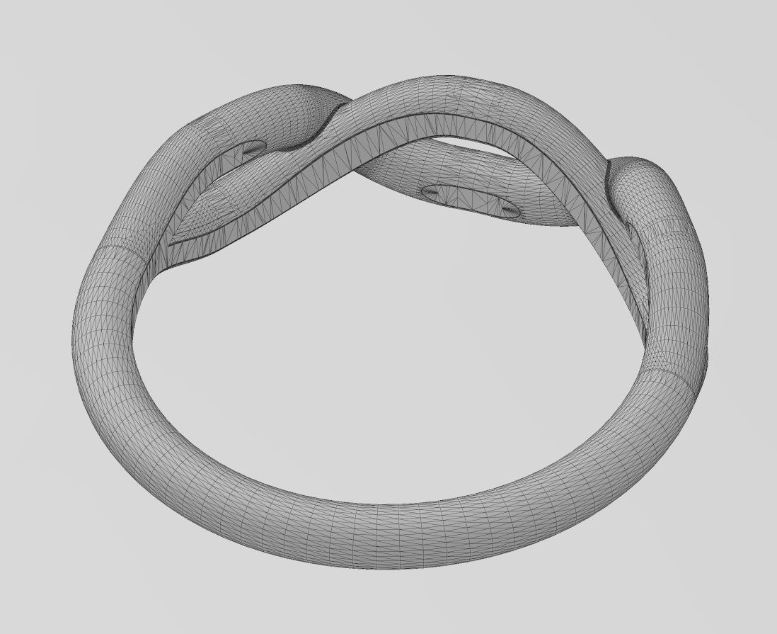 Twisted overlapping knot link ring US sizes 6to10 3D print model_16