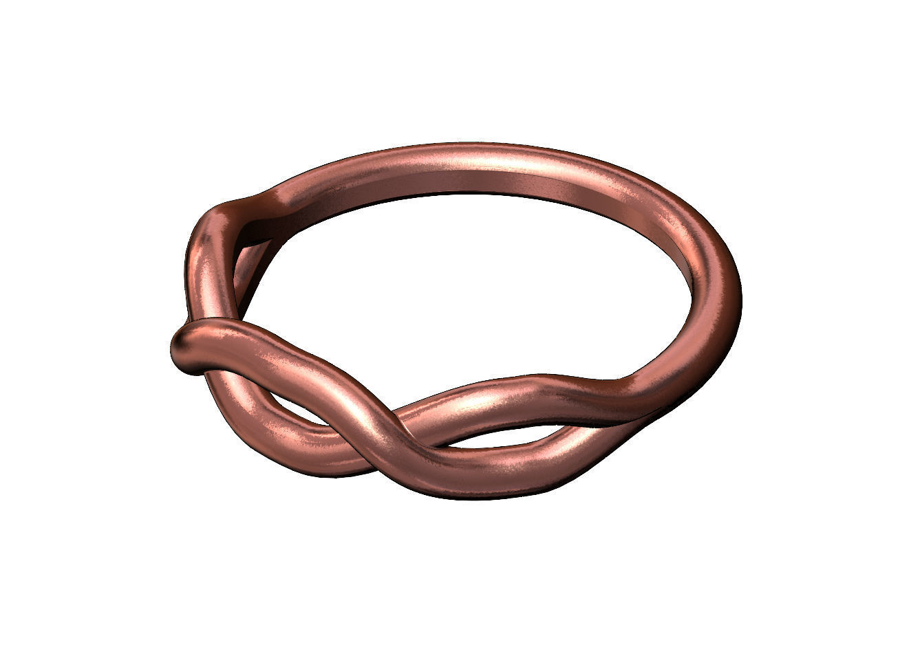 Twisted overlapping knot link ring US sizes 6to10 3D print model_10