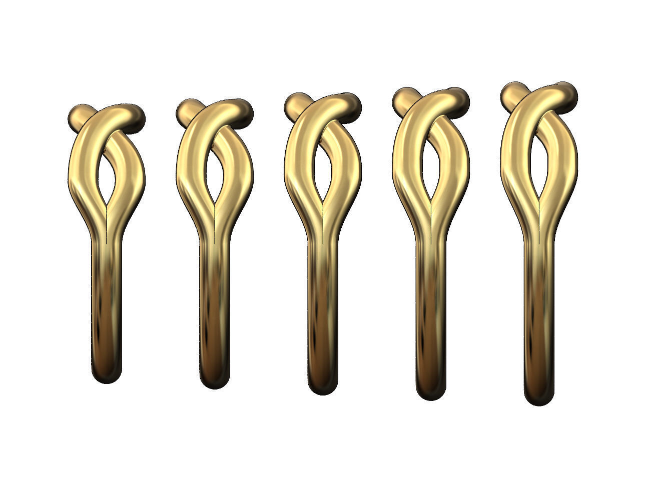 Twisted overlapping knot link ring US sizes 6to10 3D print model_3