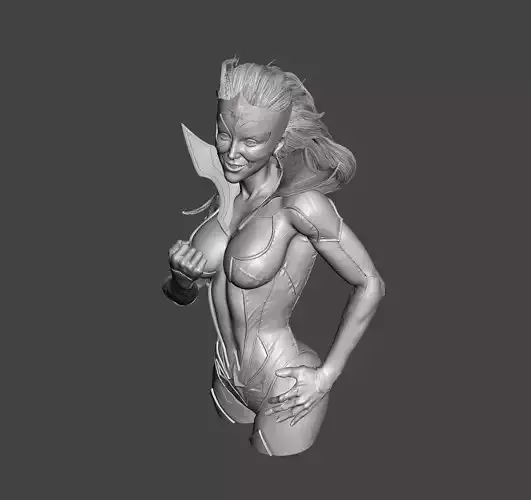 star sapphire 3d bust model with base for 3d printing