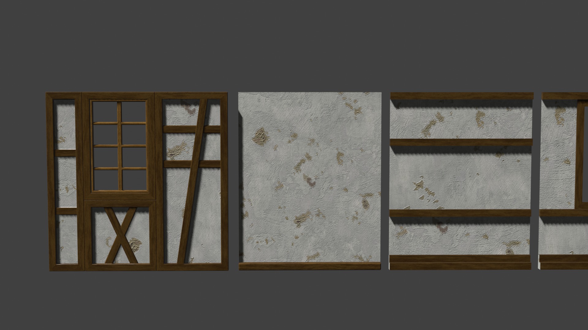 Medieval Building Modular Kit - Low Poly and Game Ready Low-poly 3D model_7