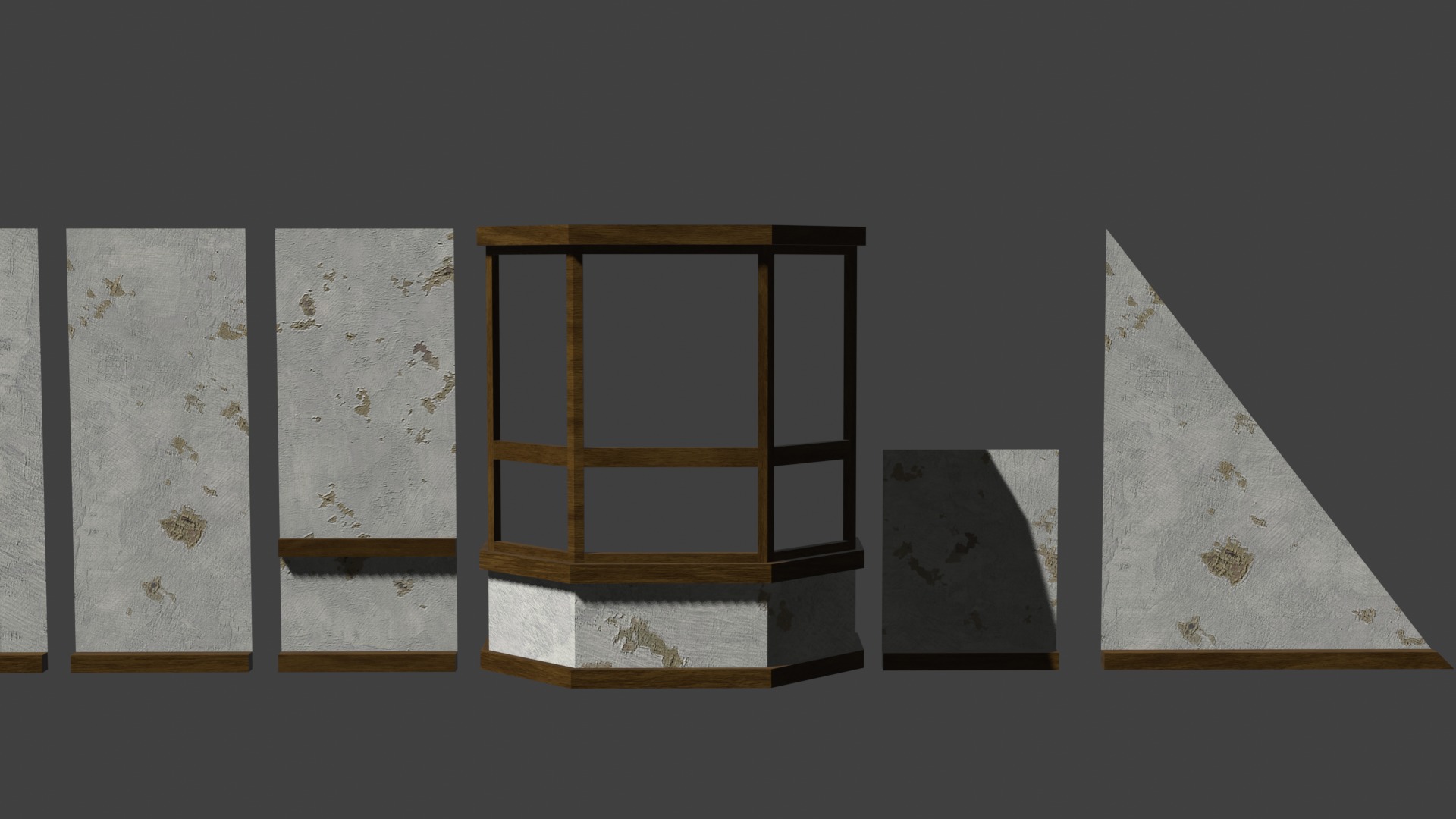 Medieval Building Modular Kit - Low Poly and Game Ready Low-poly 3D model_9