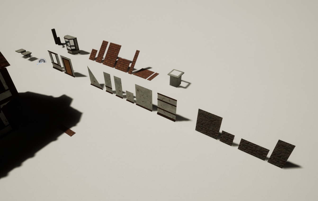 Medieval Building Modular Kit - Low Poly and Game Ready Low-poly 3D model_2