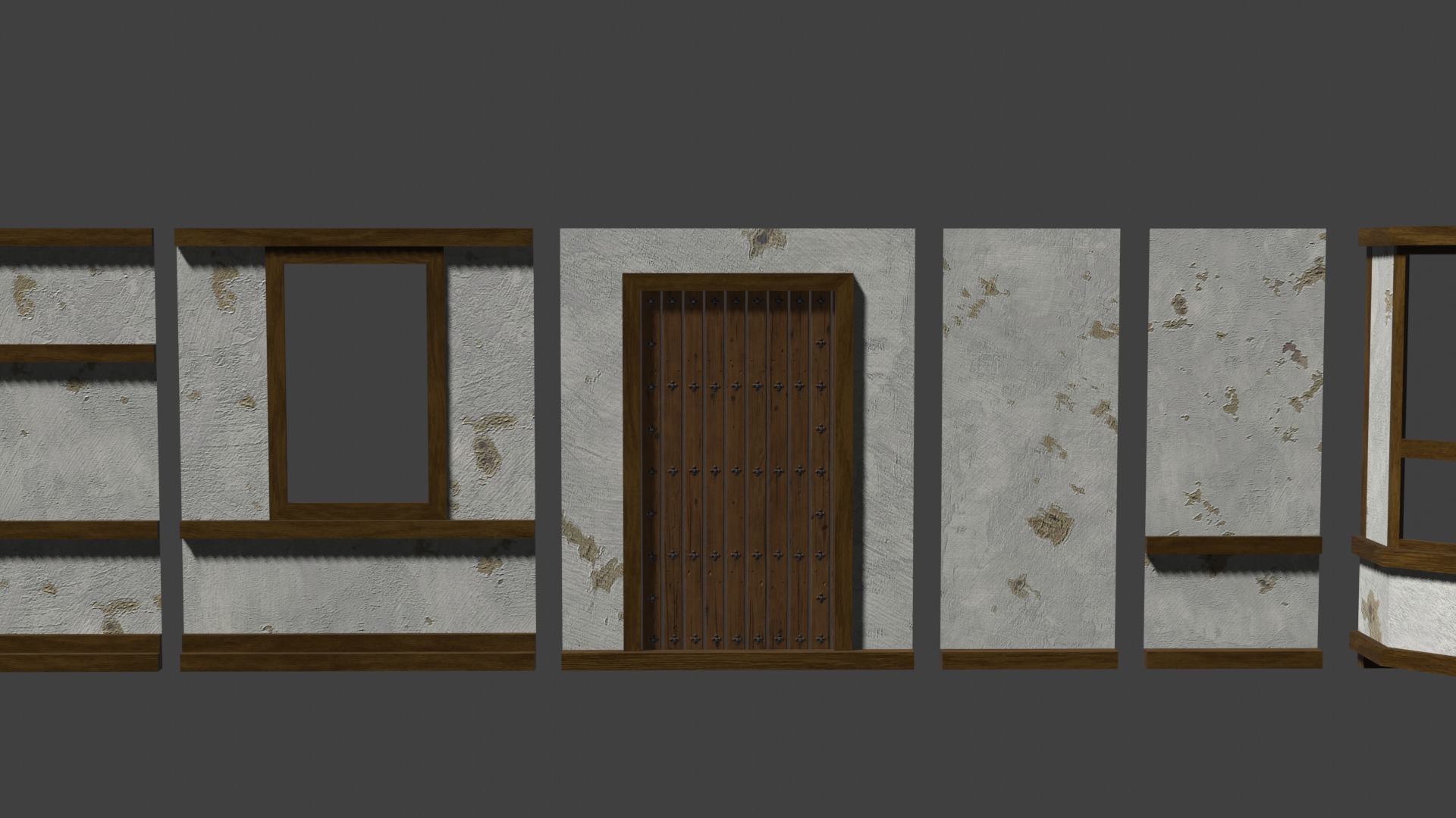 Medieval Building Modular Kit - Low Poly and Game Ready Low-poly 3D model_8