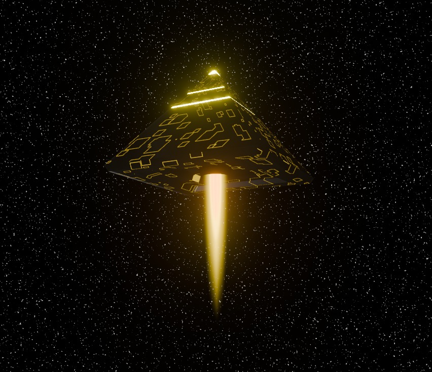 alien pyramid  spaceship Low-poly 3D model_2