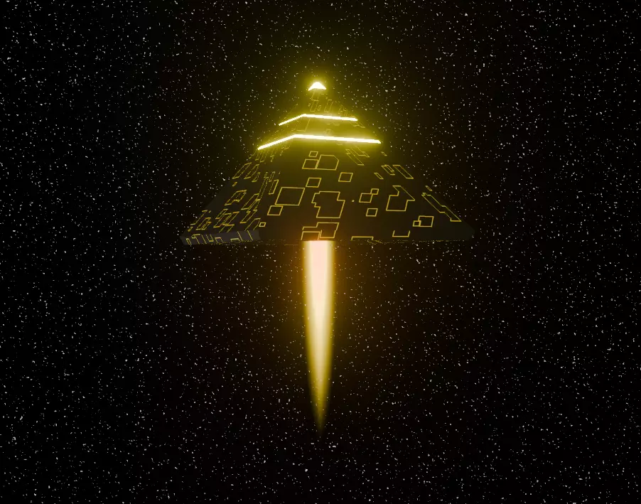 alien pyramid  spaceship Low-poly 3D model_0