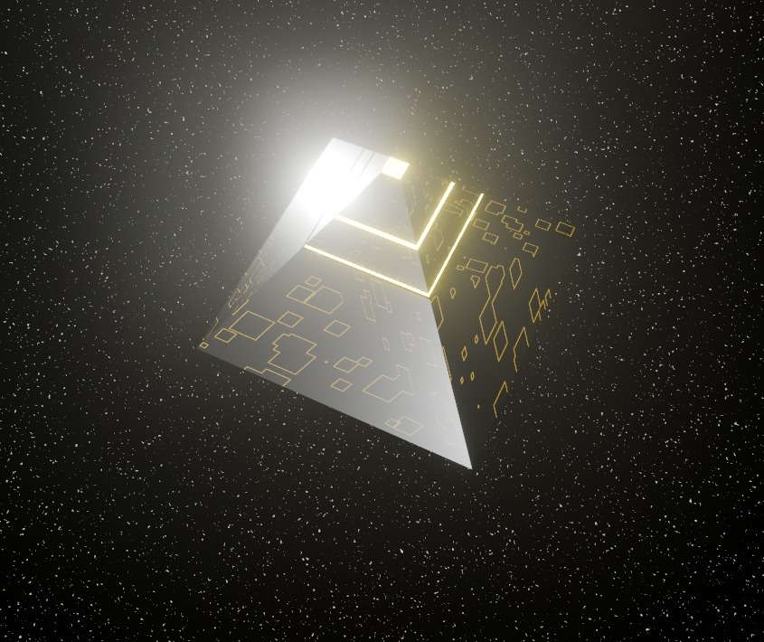 alien pyramid  spaceship Low-poly 3D model_1