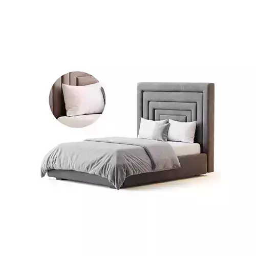 Maklaine Contemporary Navy Velvet Full Bed