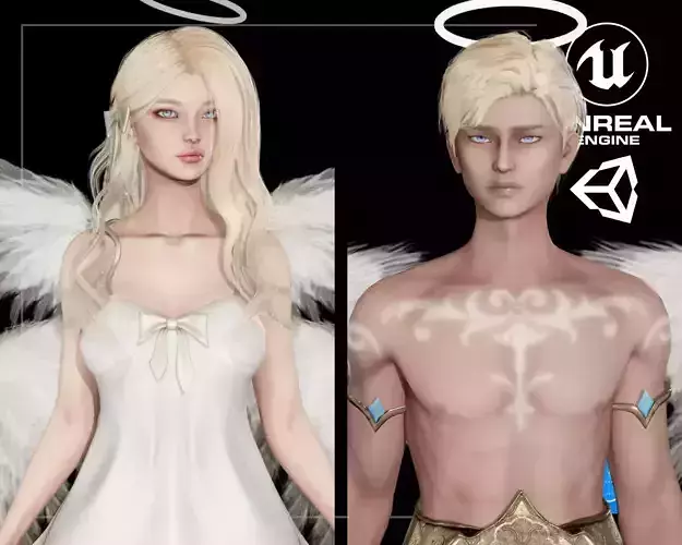 Angel Pack - Male and Female Characters 3D Model Collection