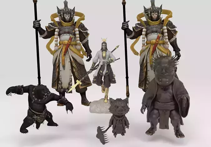 black myth wukong Game Characters 3D model