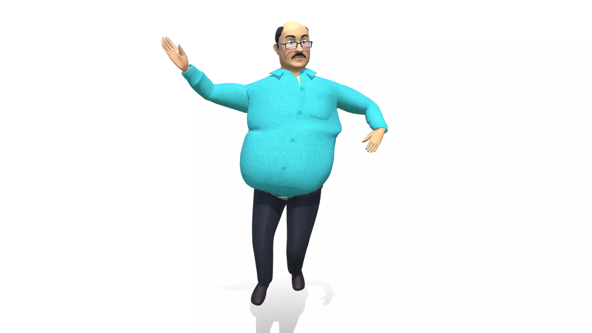 cartoon old uncle character Free 3D model_0
