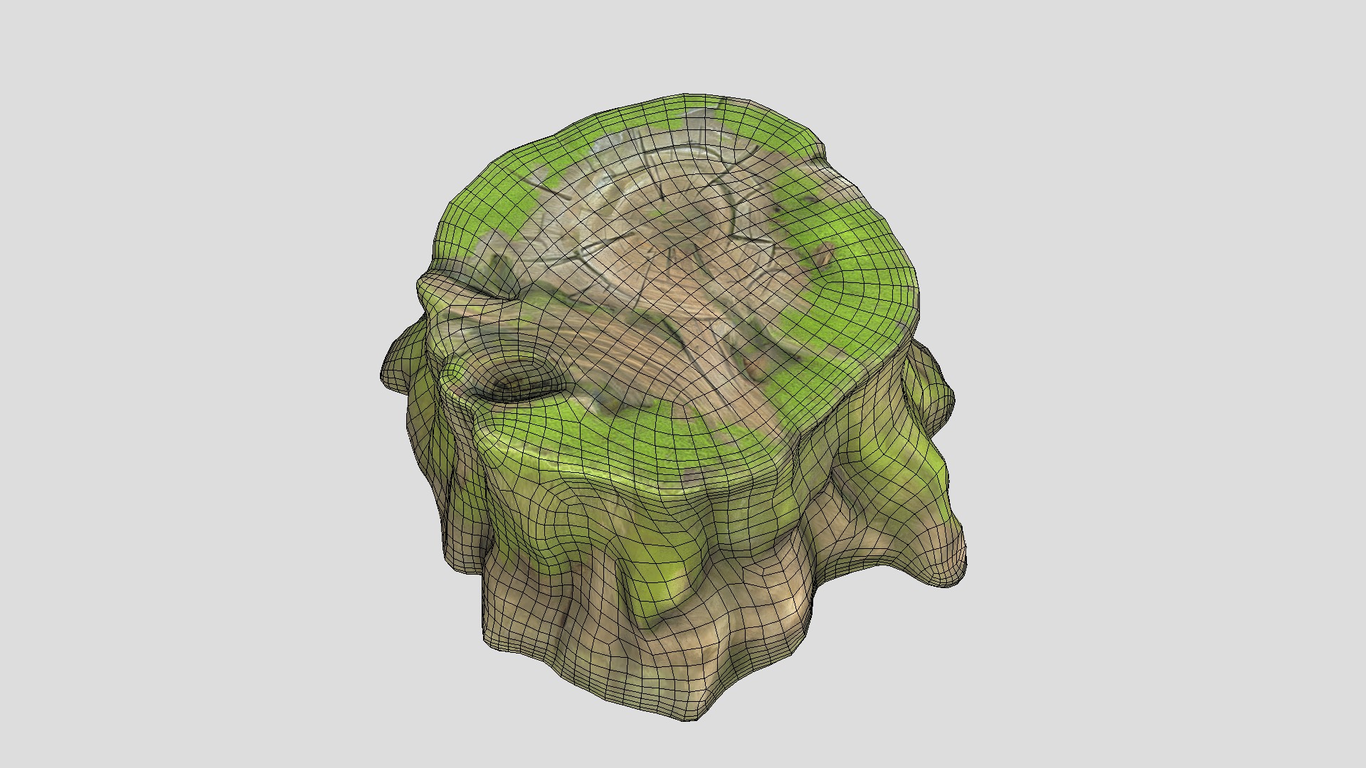 Tree Stump Mossy 4 Low-poly 3D model_4