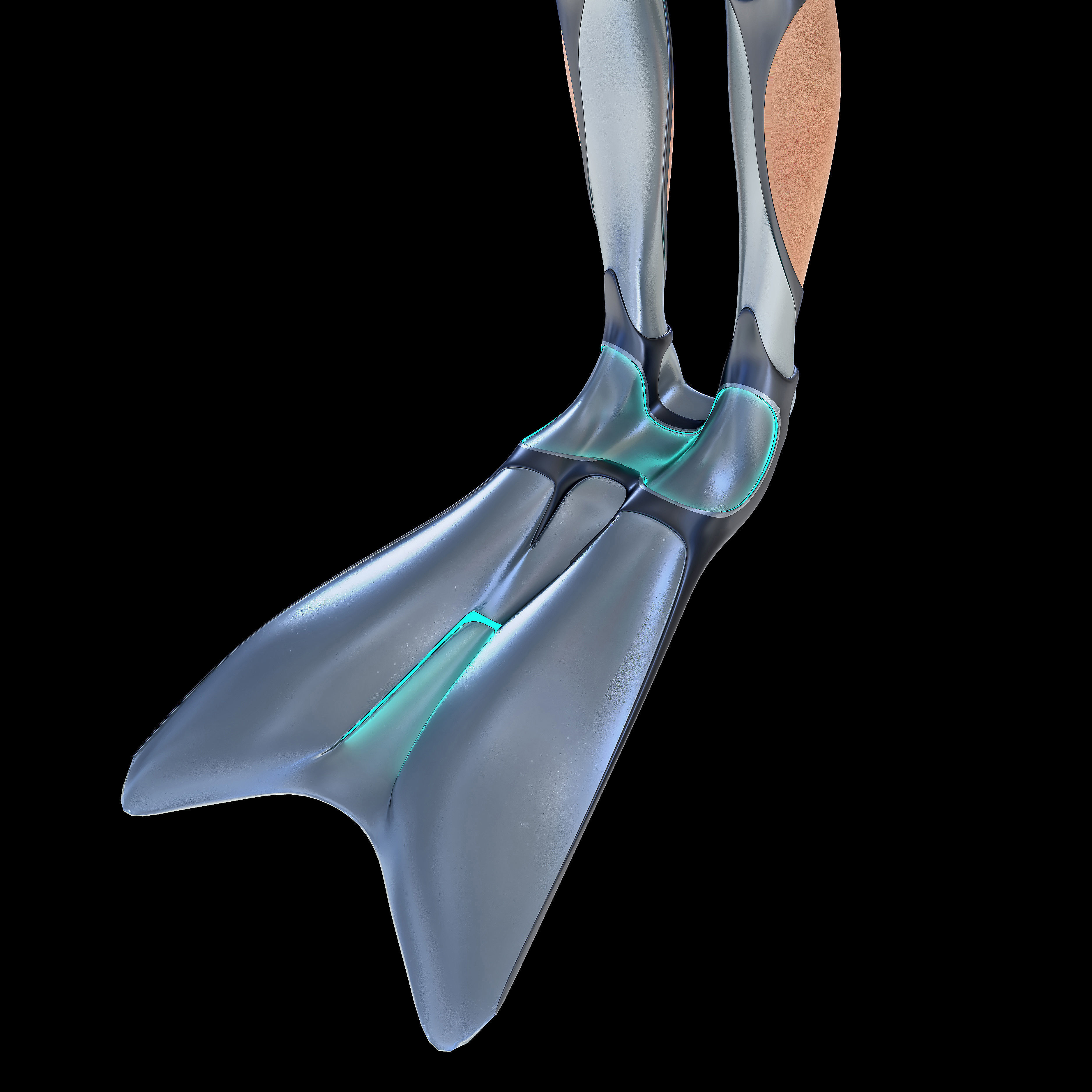 FUTURISTIC FEMALE DIVER Low-poly 3D model_10