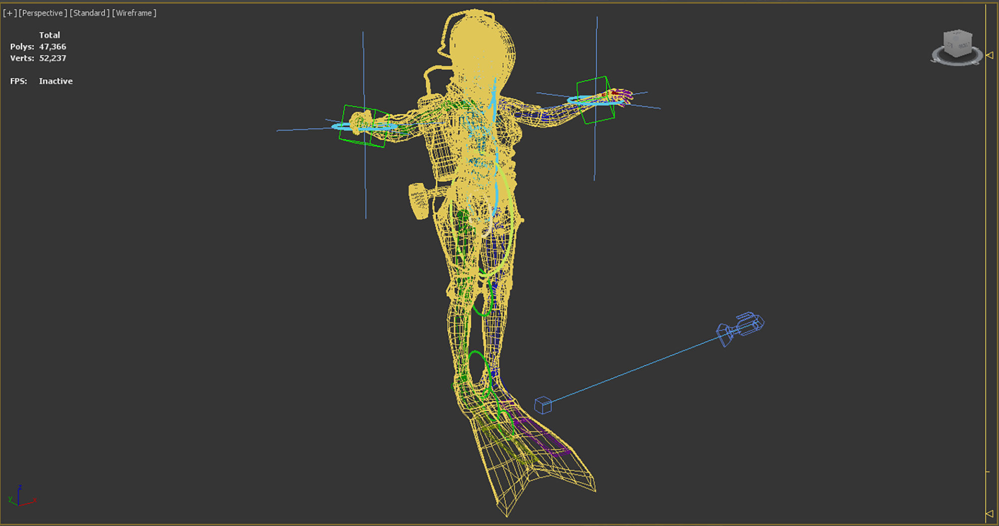 FUTURISTIC FEMALE DIVER Low-poly 3D model_13