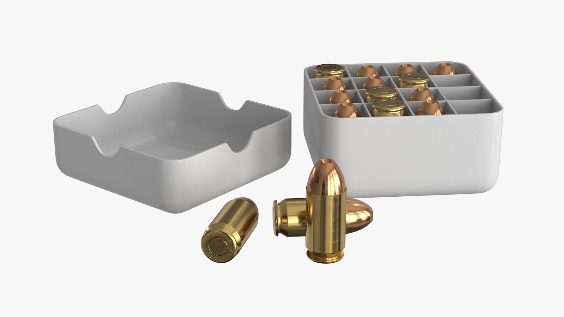 Bullets 45 mm Low-poly 3D model_6