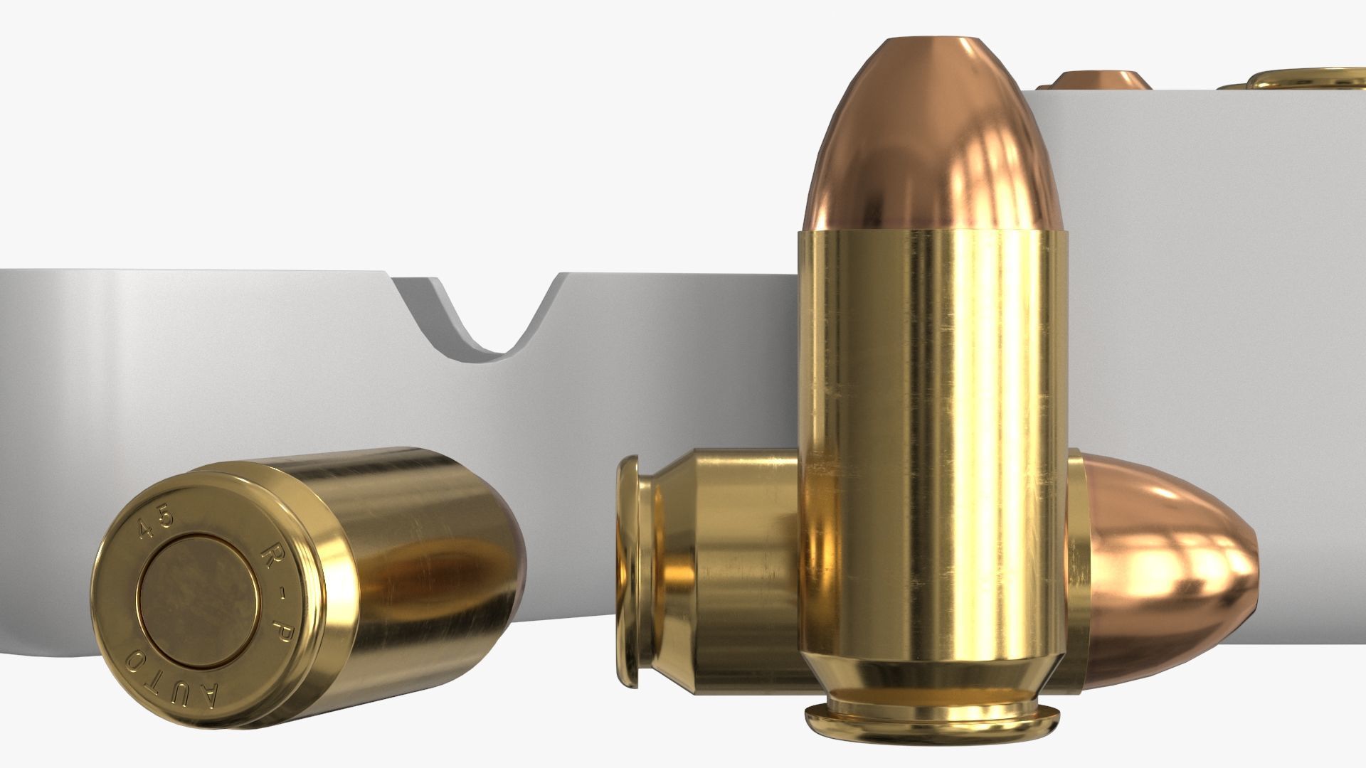 Bullets 45 mm Low-poly 3D model_3