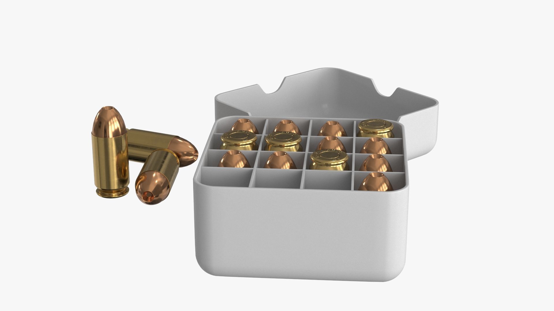 Bullets 45 mm Low-poly 3D model_11