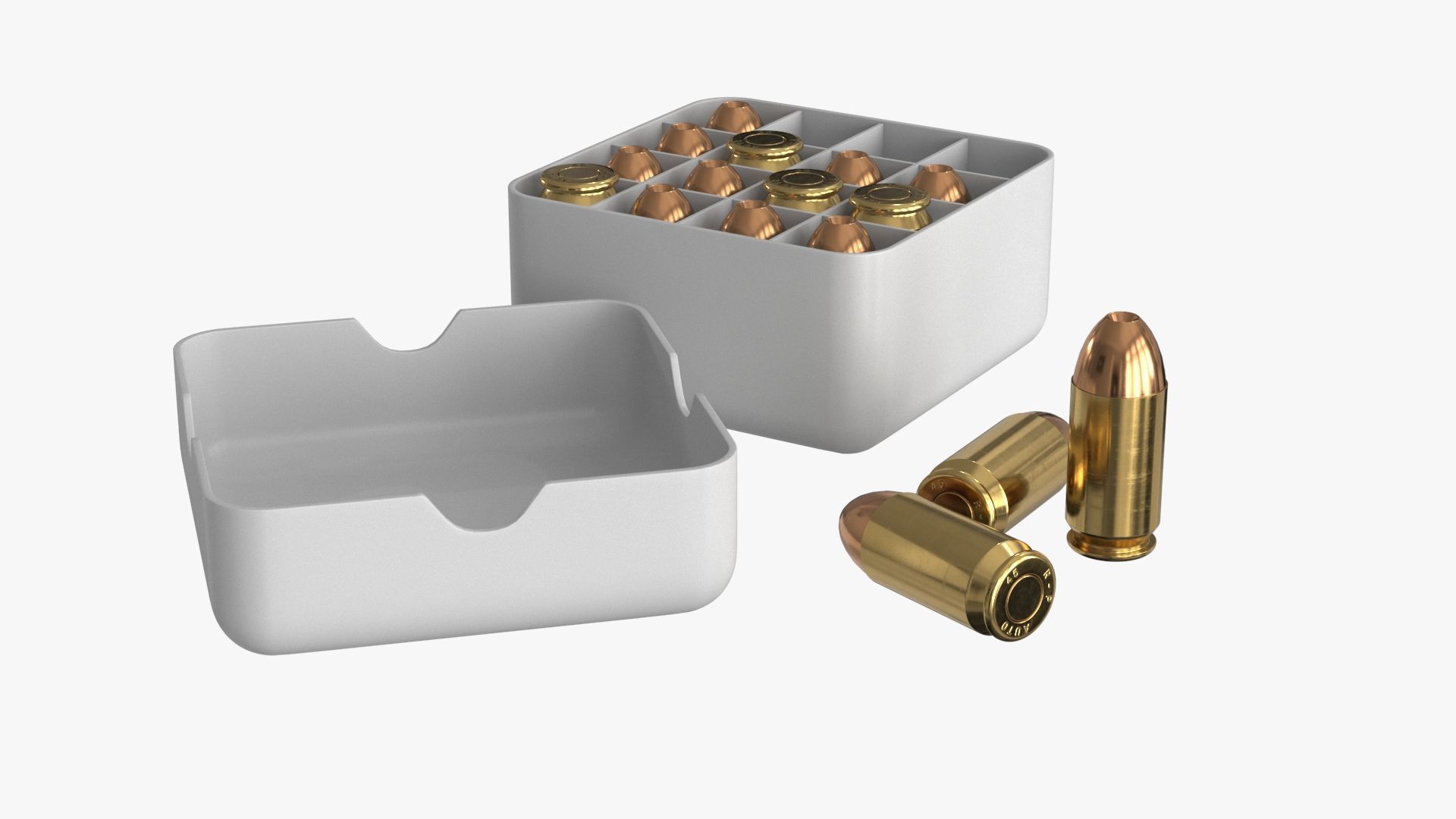 Bullets 45 mm Low-poly 3D model_7
