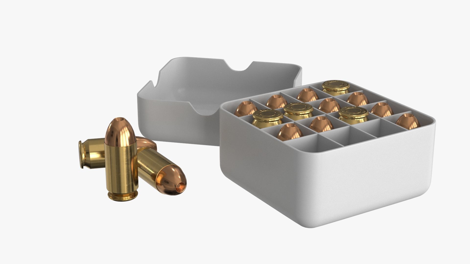 Bullets 45 mm Low-poly 3D model_12