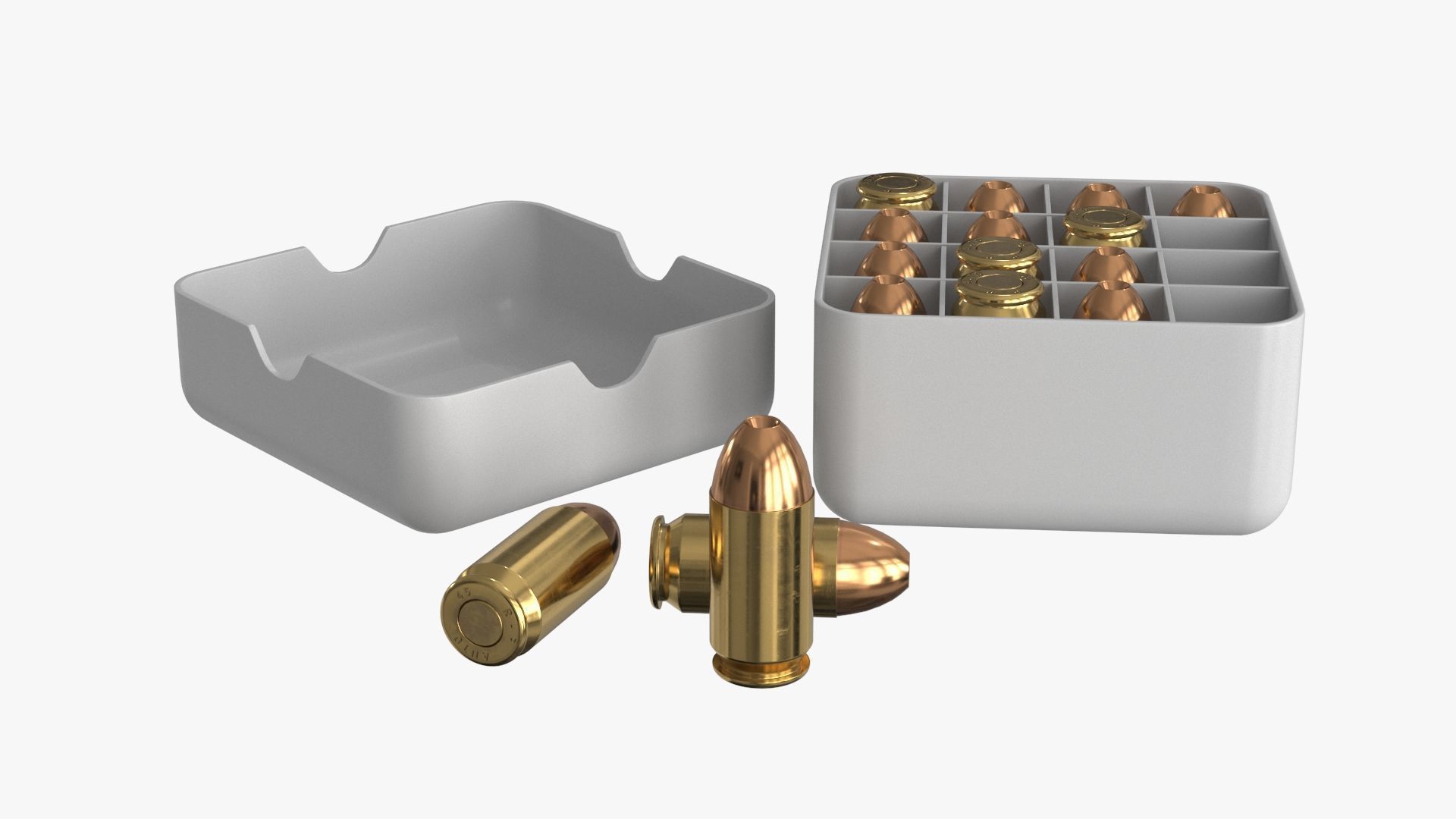 Bullets 45 mm Low-poly 3D model_2