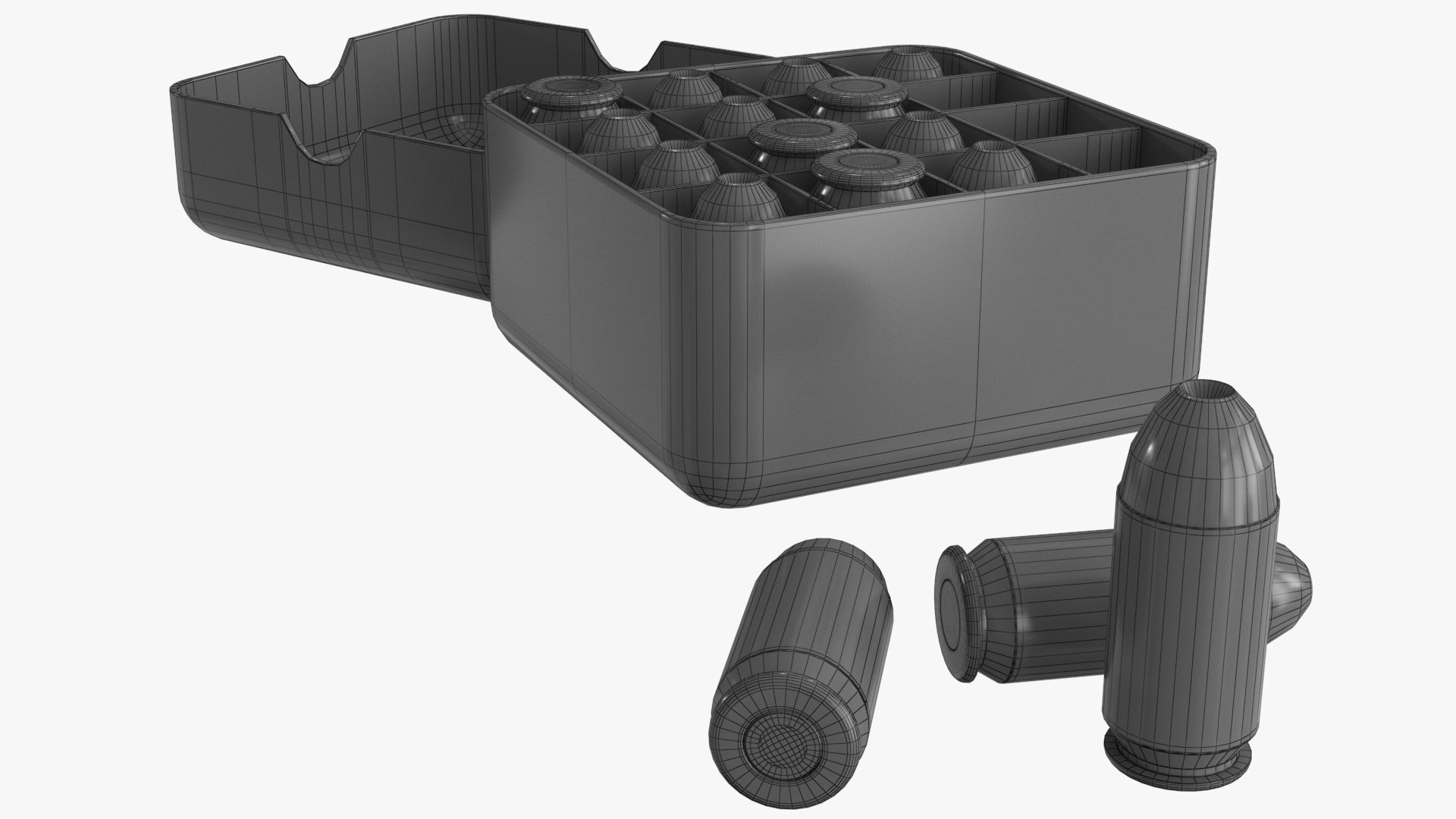 Bullets 45 mm Low-poly 3D model_13