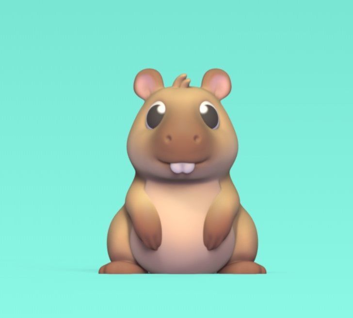 Capybara Cartoon 3D print model_1