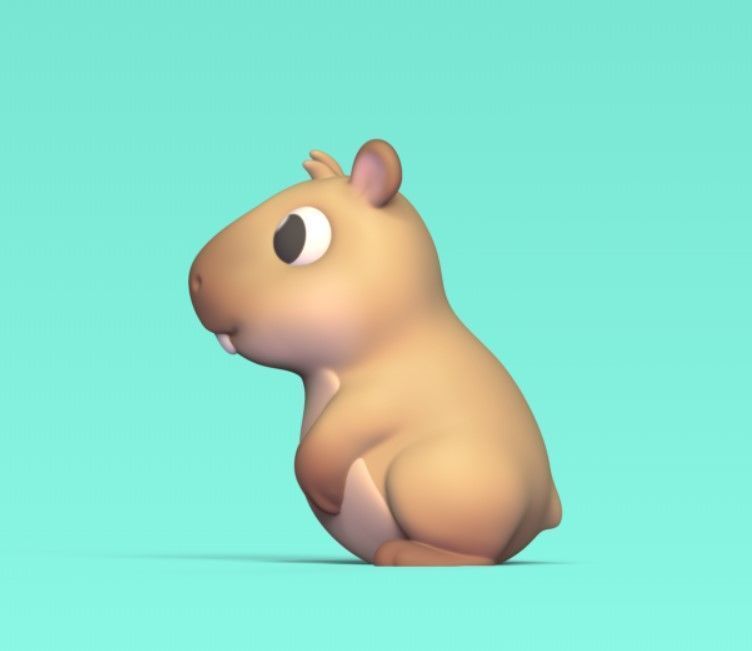 Capybara Cartoon 3D print model_3