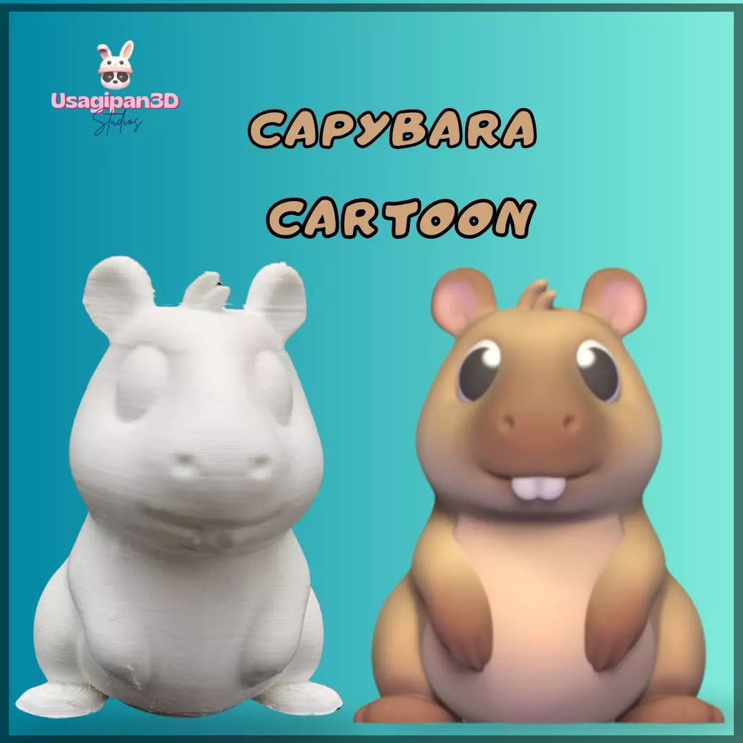 Capybara Cartoon 3D print model_0