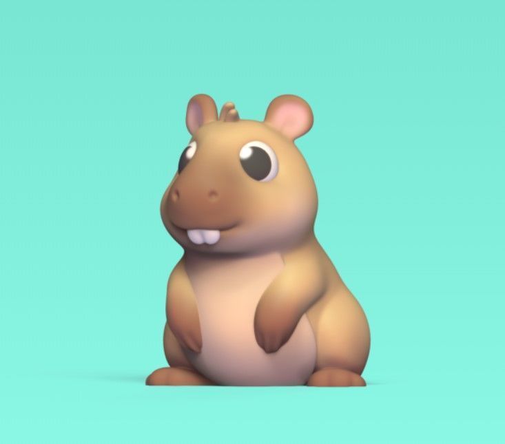 Capybara Cartoon 3D print model_2