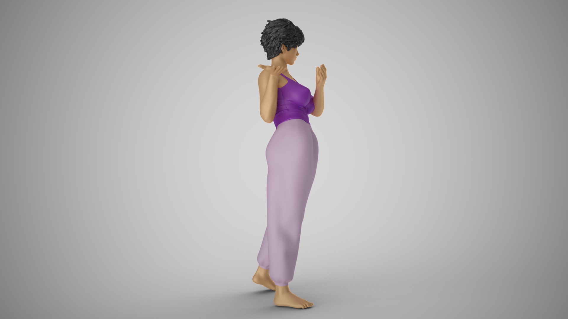 Woman Showing her Hand 3D print model_4