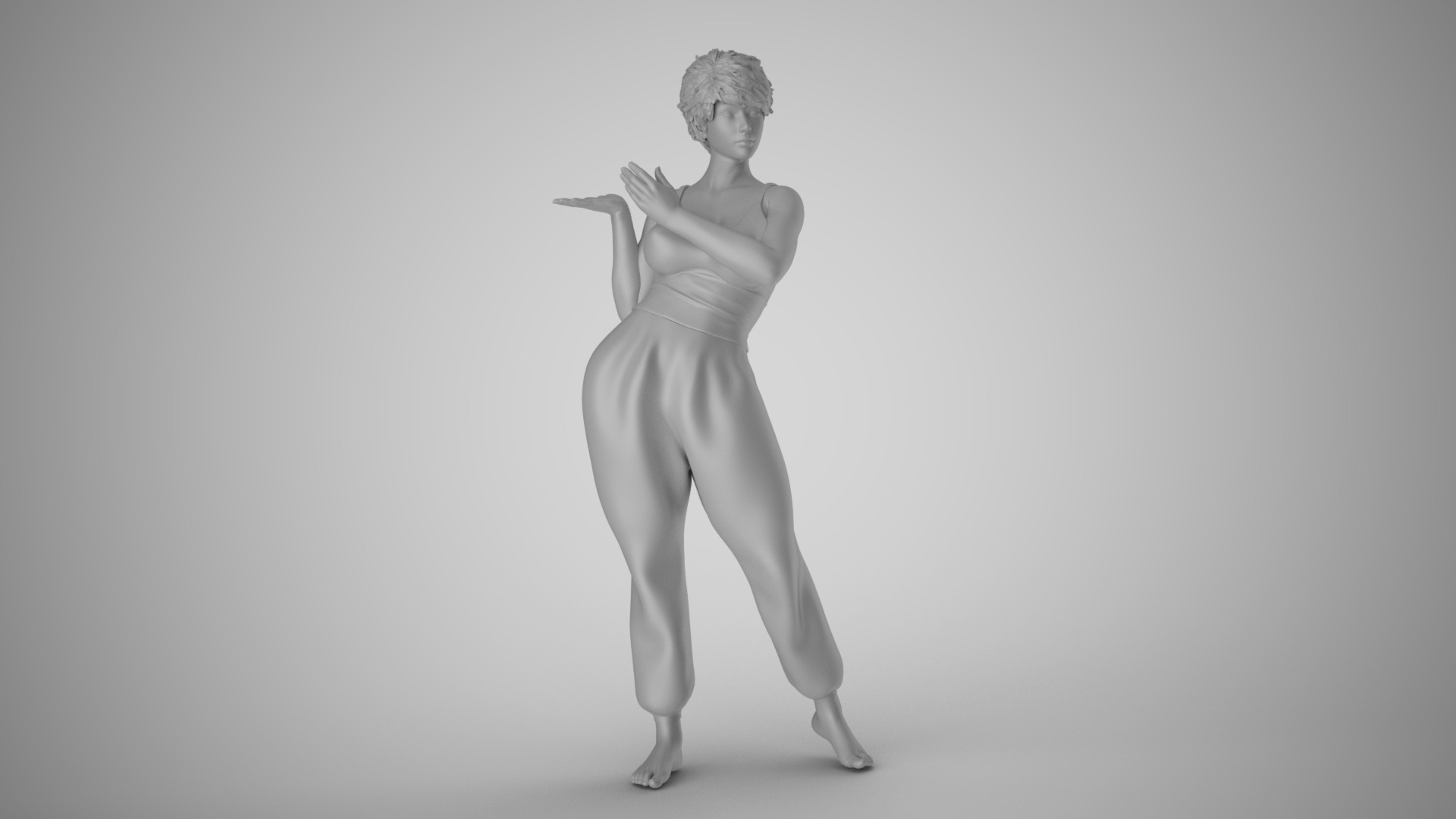 Woman Showing her Hand 3D print model_2