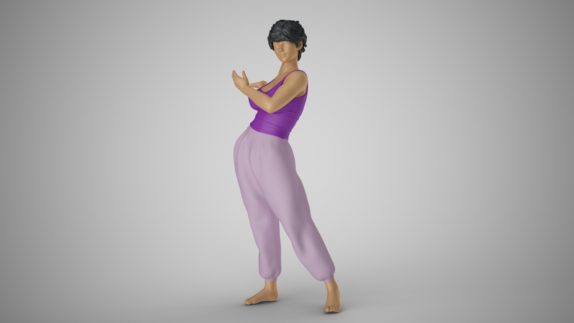 Woman Showing her Hand 3D print model_9