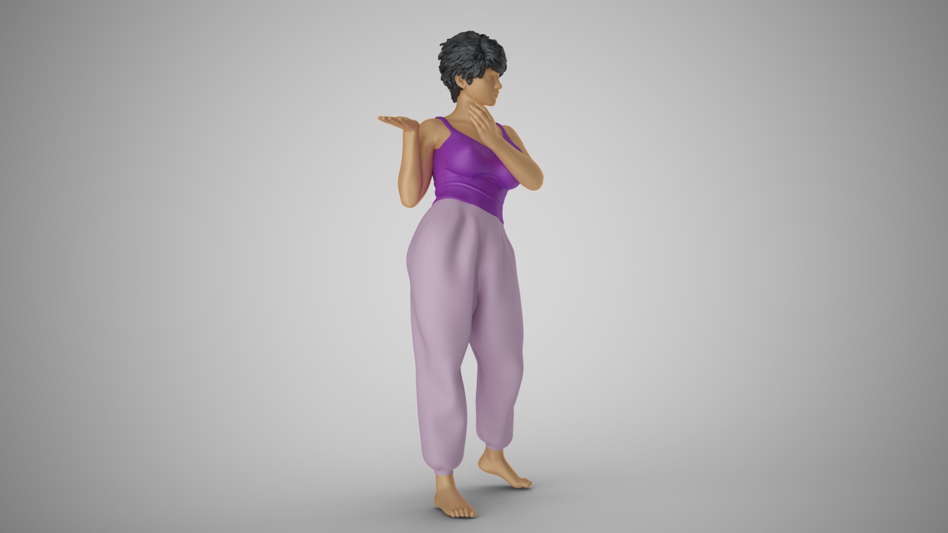 Woman Showing her Hand 3D print model_3