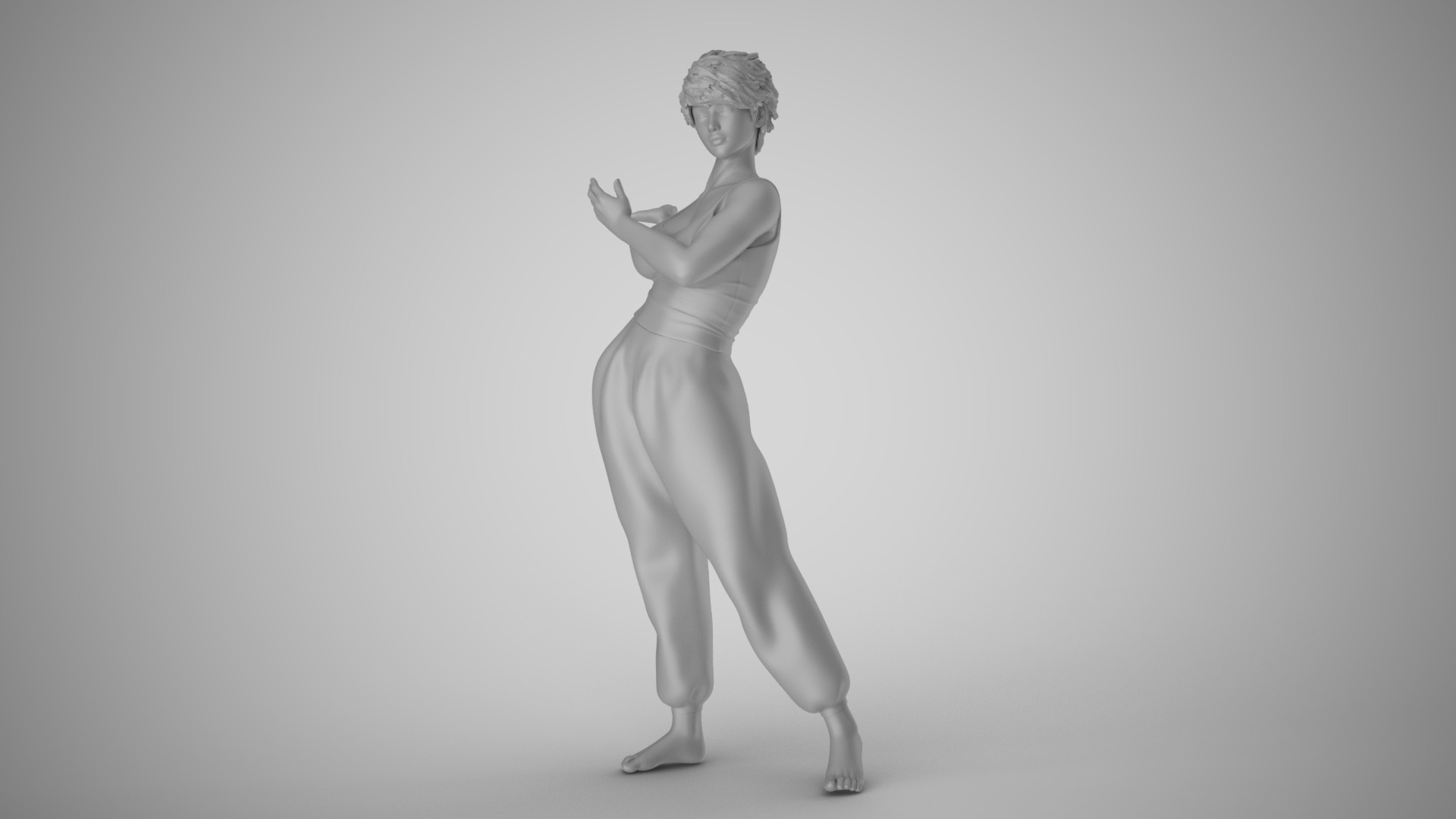 Woman Showing her Hand 3D print model_1