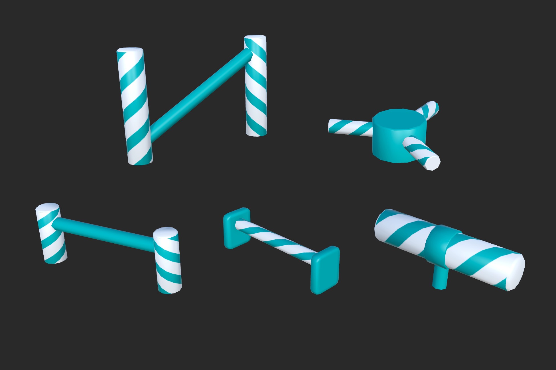 Runner Obstacles Pack Low-poly 3D model_6