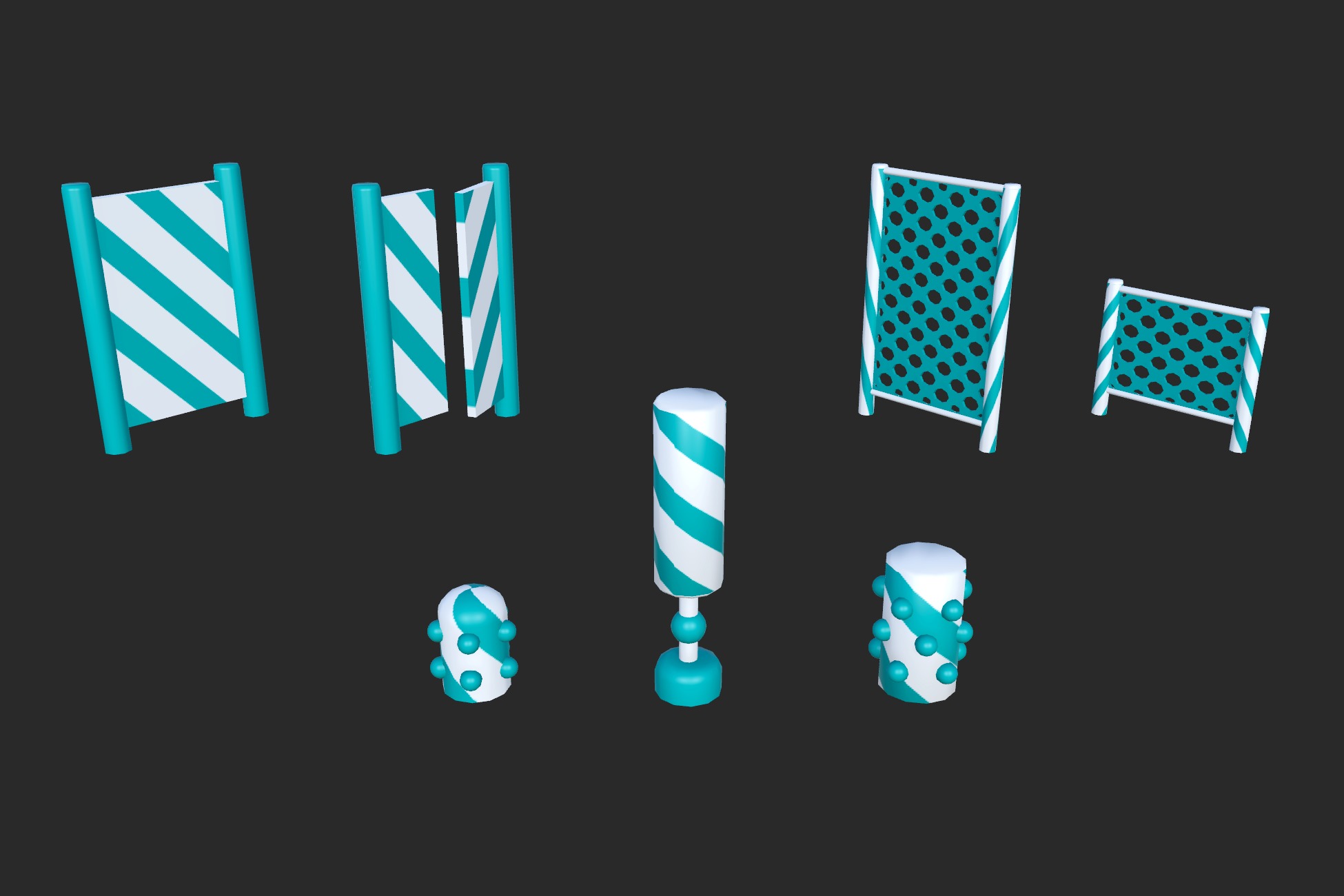 Runner Obstacles Pack Low-poly 3D model_5