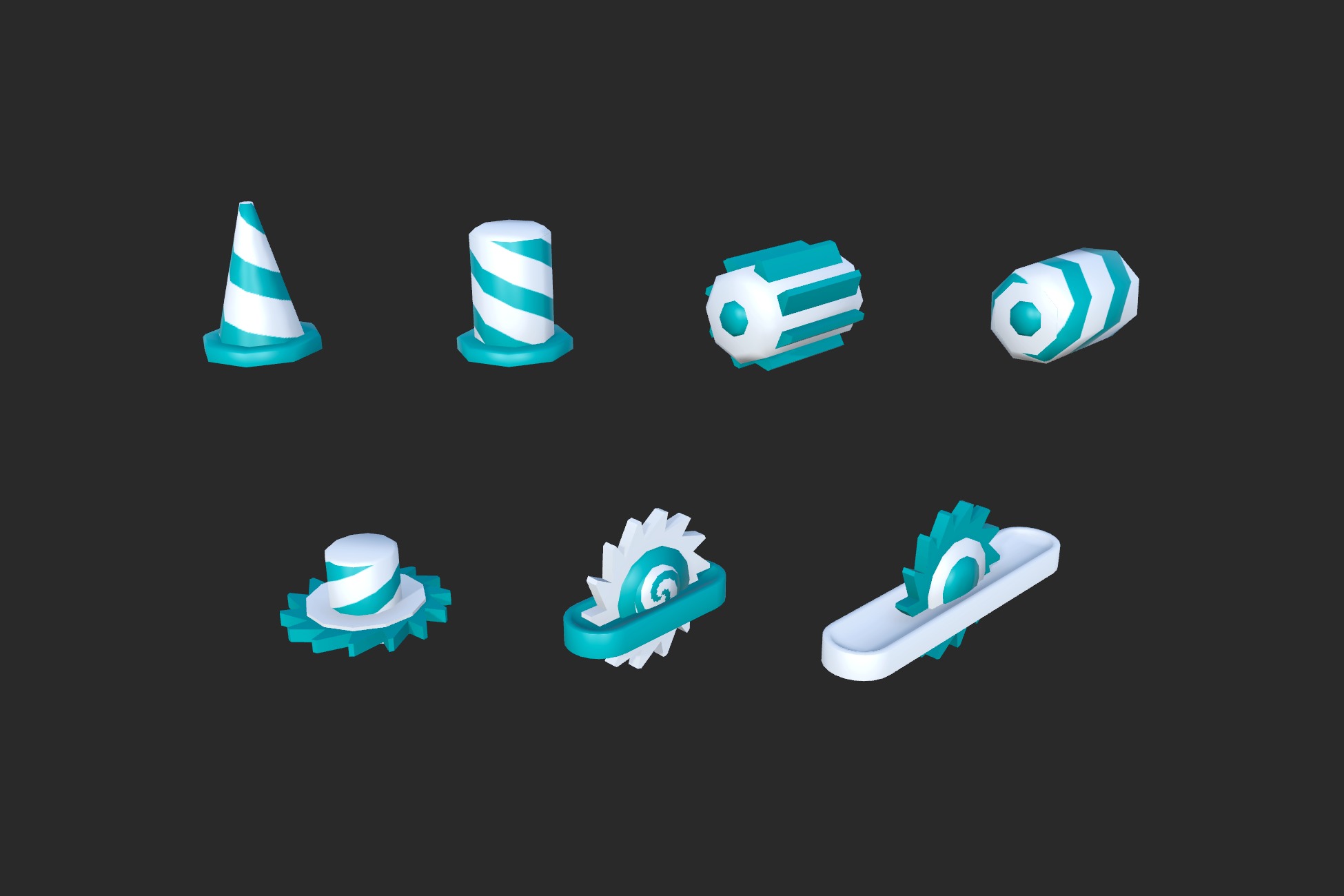 Runner Obstacles Pack Low-poly 3D model_2