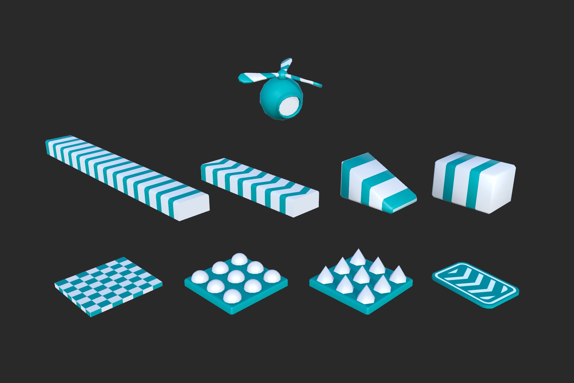 Runner Obstacles Pack Low-poly 3D model_3