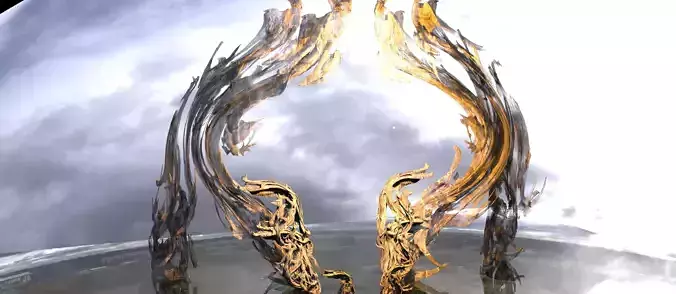 Angel ink gravity sculpture 3D model