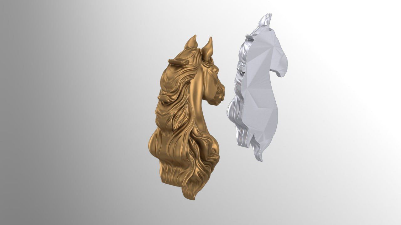 Head horse figure 3D print model_3
