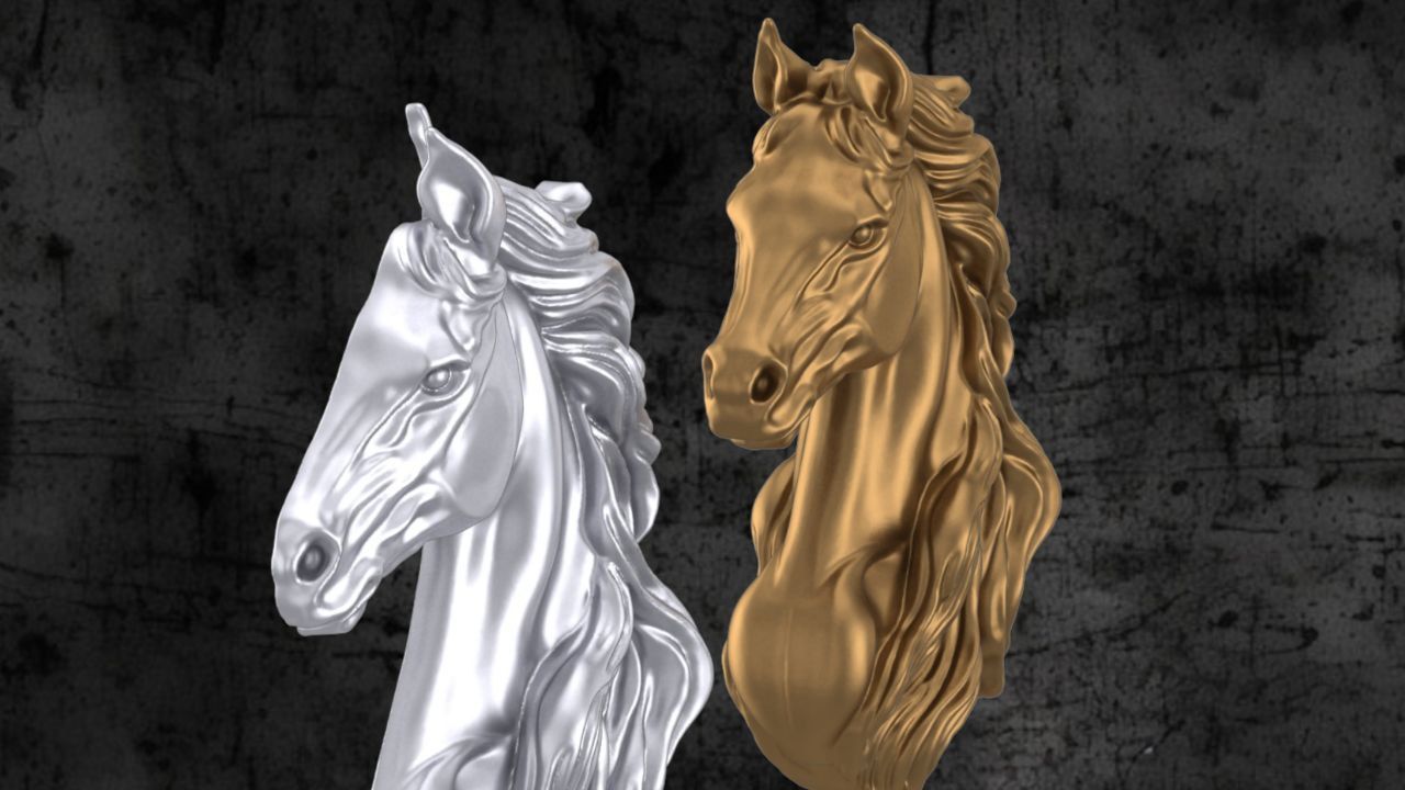 Head horse figure 3D print model_2