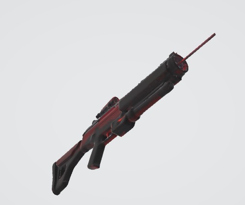 Red and Black sci-fi gun 3D model_5
