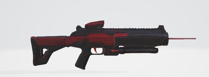 Red and Black sci-fi gun 3D model_3
