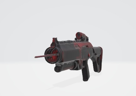 Red and Black sci-fi gun 3D model_1