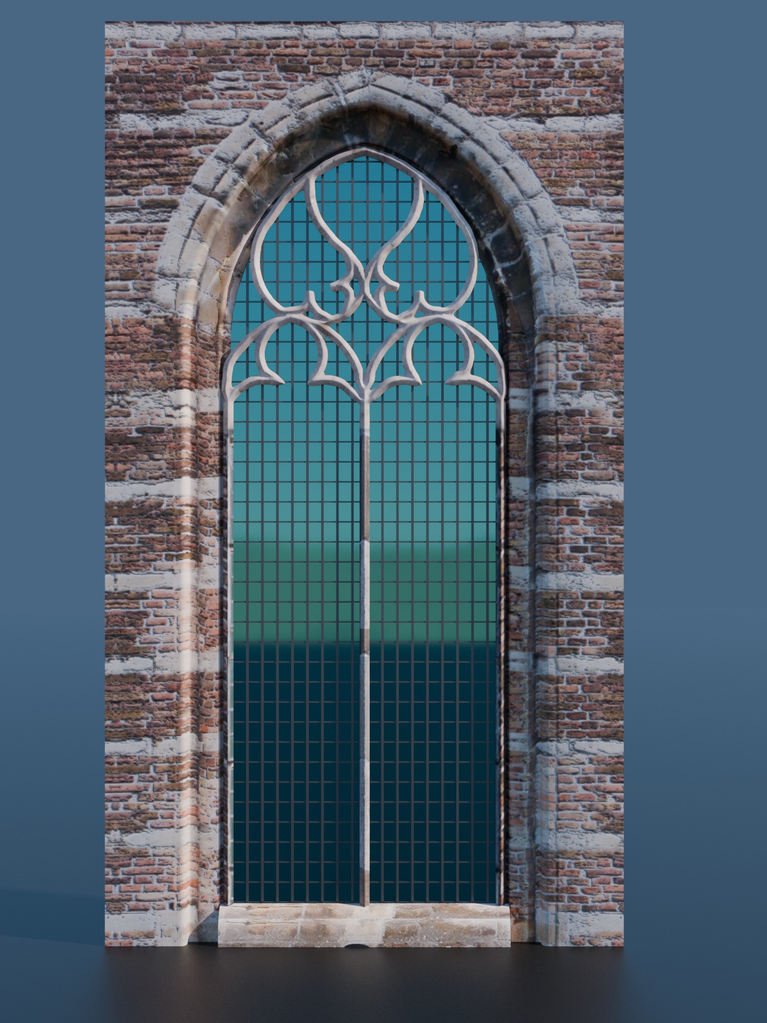 Gothic Window - Second Type 3D model_2