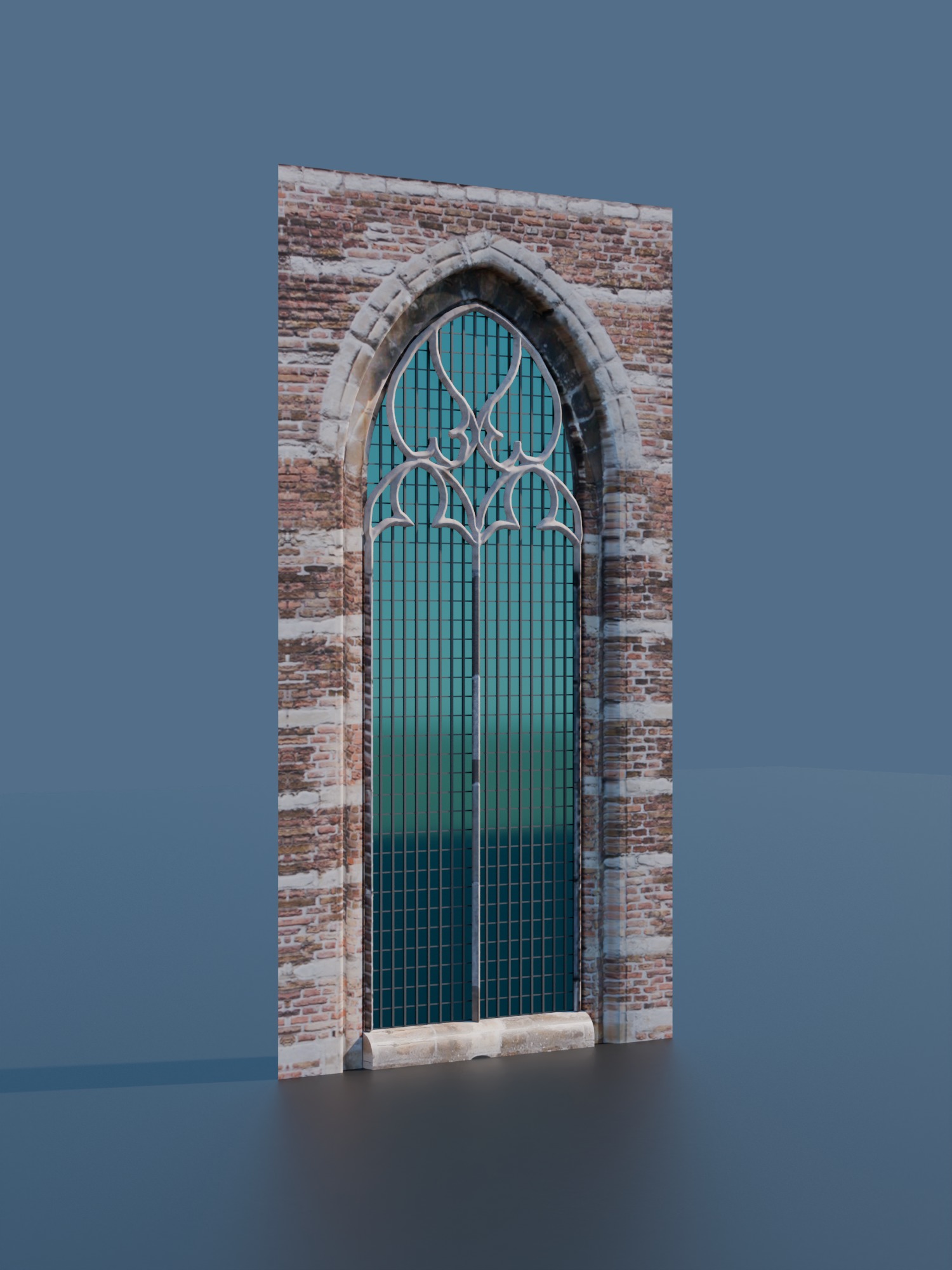 Gothic Window - Second Type 3D model_1