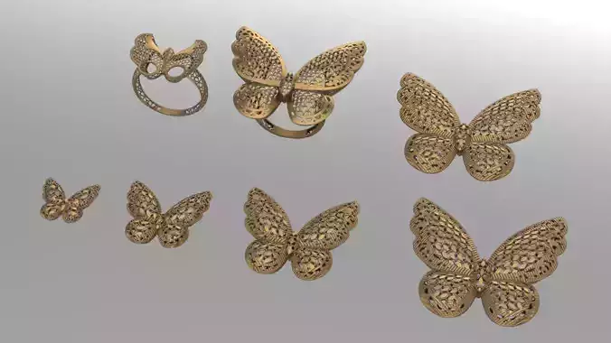 Gold Buttefly everywhere ring