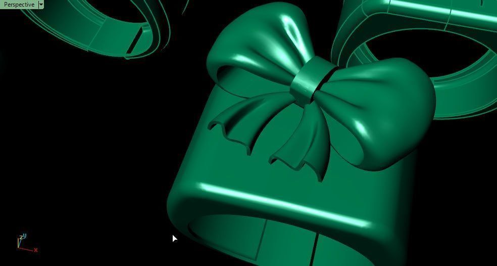 2 part bowtie rings 3D print model_4