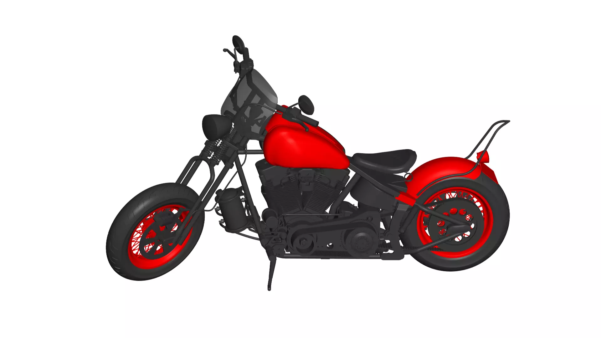 Bobber custom motorcycle 3D model